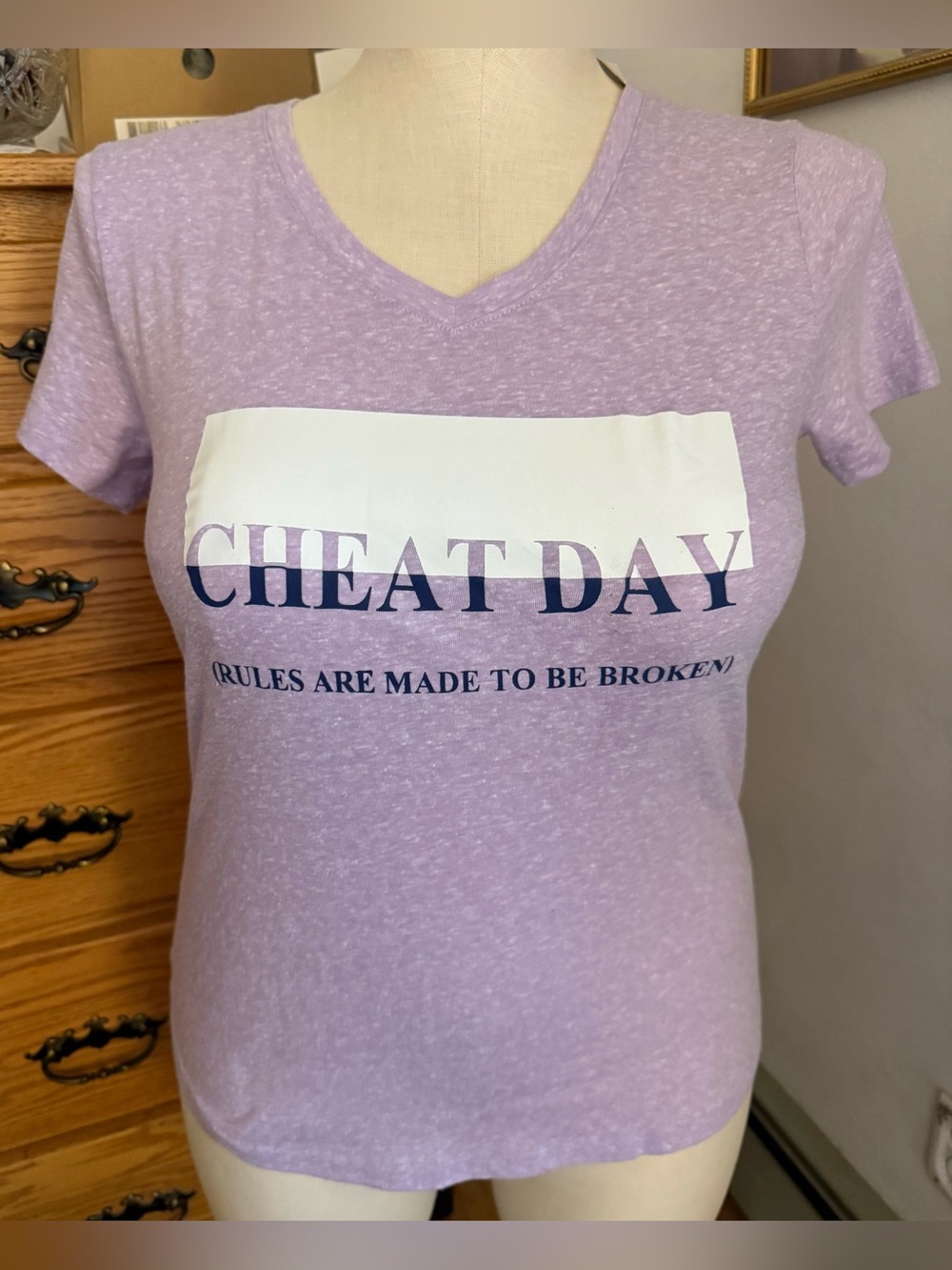 Women's small cheat day tee shirt
